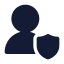 Usershield icon with solid standard style