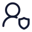 Usershield icon with stroke rounded style