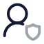Usershield icon with twotone rounded style