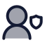 Usershield icon with duotone standard style