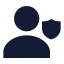 Usershield icon with solid sharp style