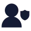 Usershield icon with solid sharp style