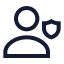 Usershield icon with stroke sharp style