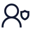 Usershield icon with stroke sharp style