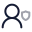 Usershield icon with twotone rounded style