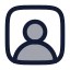 Usersquare icon with duotone rounded style