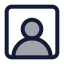 Usersquare icon with duotone standard style