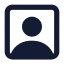 Usersquare icon with solid standard style
