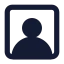 Usersquare icon with solid standard style