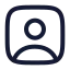 Usersquare icon with stroke rounded style