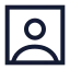 Usersquare icon with stroke sharp style