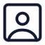 Usersquare icon with stroke standard style