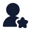 Userstar icon with solid rounded style
