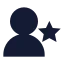 Userstar icon with solid sharp style