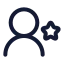 Userstar icon with stroke rounded style