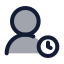 Usertime icon with duotone rounded style