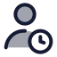 Usertime icon with duotone standard style