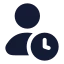 Usertime icon with solid rounded style