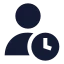 Usertime icon with solid sharp style