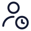 Usertime icon with stroke rounded style