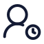 Usertime icon with stroke rounded style