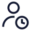 Usertime icon with stroke sharp style