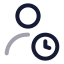 Usertime icon with twotone rounded style