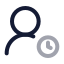 Usertime icon with twotone rounded style