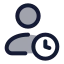 Usertime icon with duotone rounded style