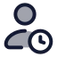 Usertime icon with duotone standard style