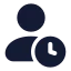 Usertime icon with solid rounded style