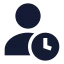 Usertime icon with solid sharp style