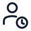 Usertime icon with stroke rounded style