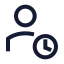 Usertime icon with stroke sharp style