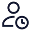 Usertime icon with stroke sharp style