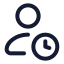 Usertime icon with stroke standard style
