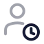Usertime icon with twotone rounded style