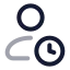 Usertime icon with twotone rounded style