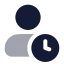 Usertime icon with bulk rounded style