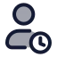 Usertime icon with duotone rounded style