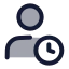 Usertime icon with duotone rounded style