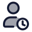 Usertime icon with duotone standard style