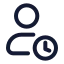 Usertime icon with stroke rounded style