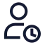 Usertime icon with stroke sharp style