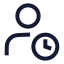 Usertime icon with stroke sharp style