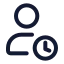 Usertime icon with stroke standard style
