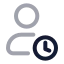 Usertime icon with twotone rounded style