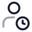 Usertime icon with twotone rounded style