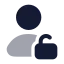 Userunlock icon with bulk rounded style