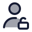 Userunlock icon with duotone rounded style